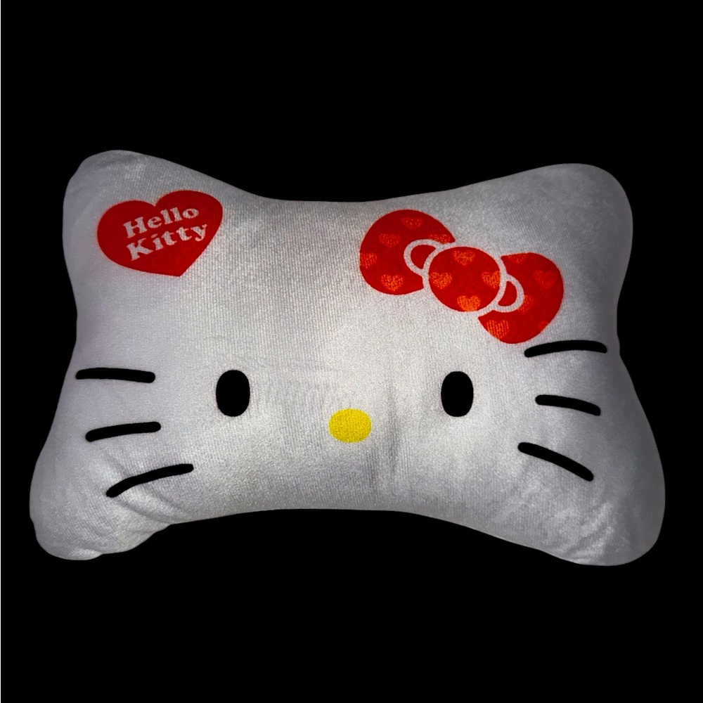 Sanrio Hello Kitty White and Red neck support Pillow attached to car head rest
